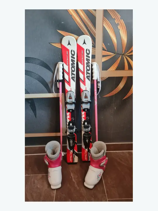 Kinderski-Set Atomic Mädchen in 90 cm, Schuhe Gr. 31
