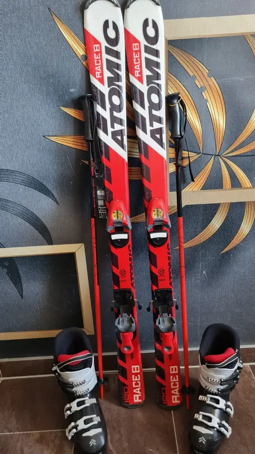 Kinderski-Set Atomic Race 8 in 120 cm, Schuhe Gr. 36,5-37
