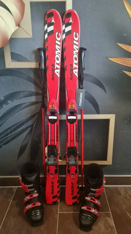 Kinderski-Set Atomic in 110 cm, Schuhe Gr. 34